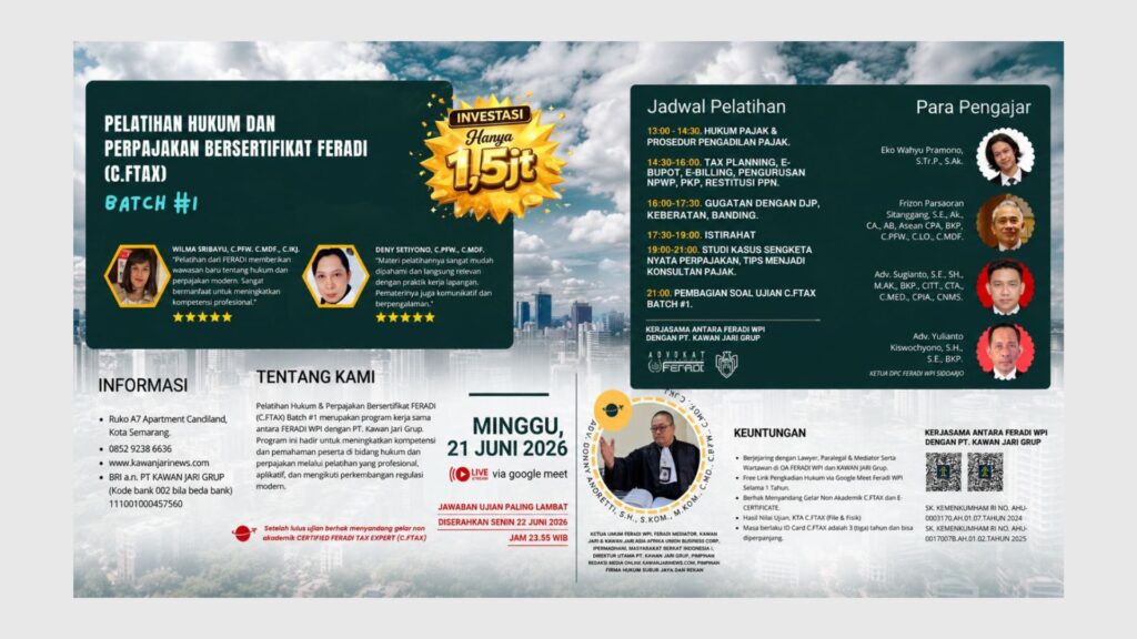 FERADI TAX CONSULTANT Gelar C.FTAX Batch 1